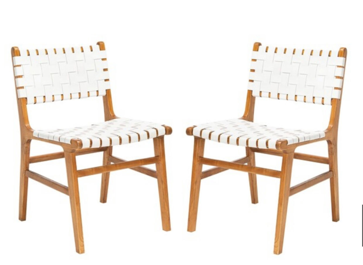 Taika Woven Leather Dining Chair SET2