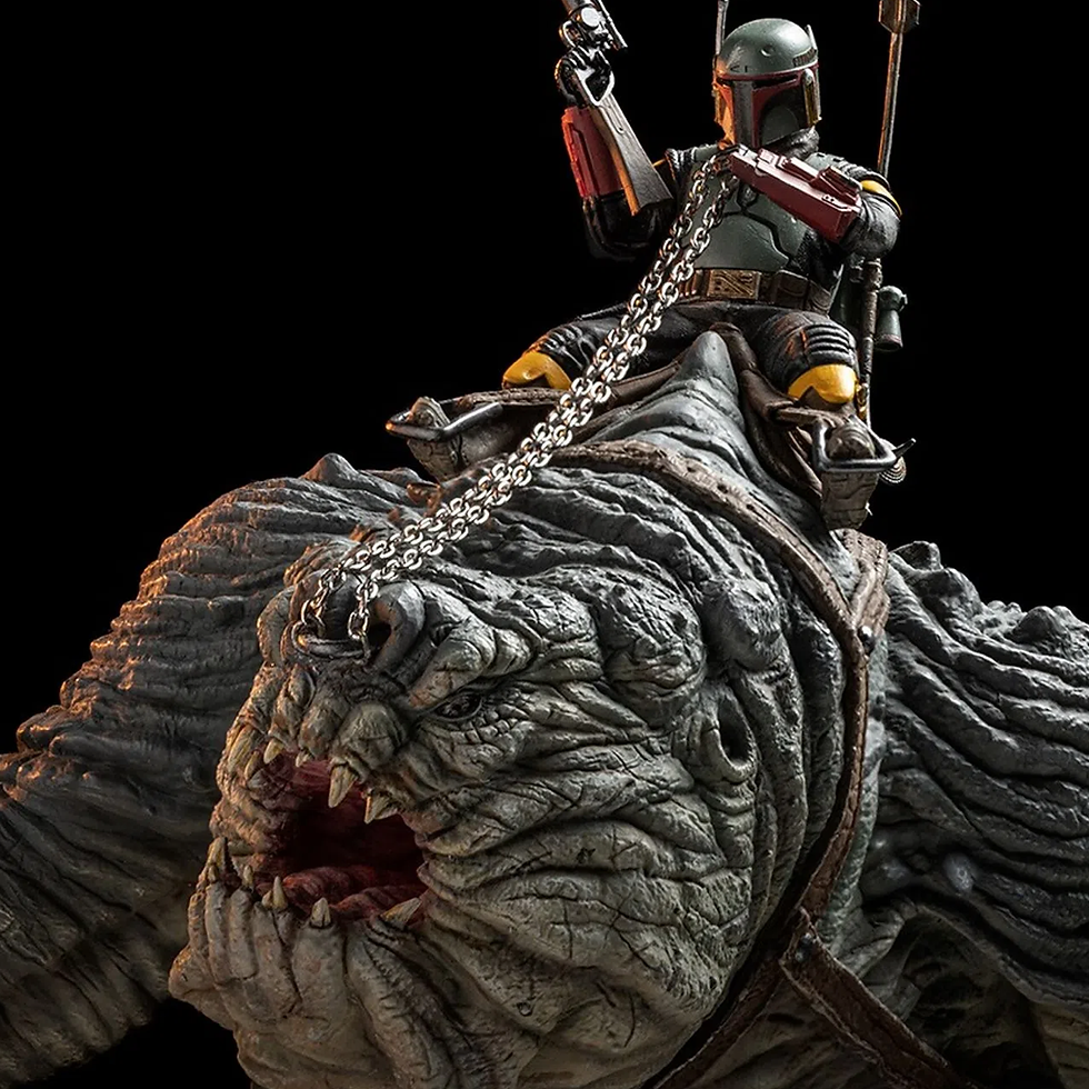 The Book Of Boba Fett - Boba Fett & Rancor 1/20 Demi Scale Statue - Iron Studios