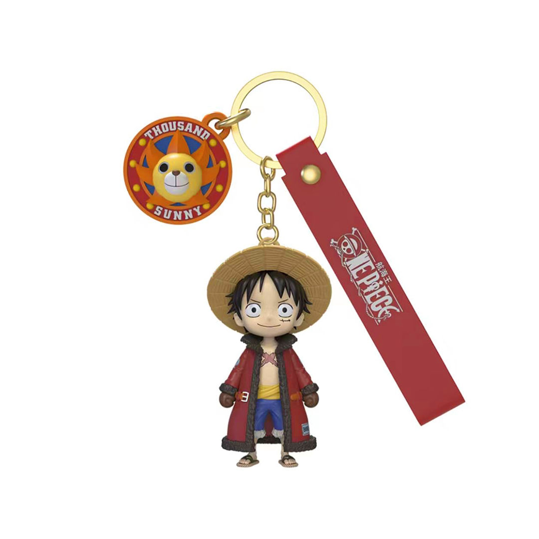 One Piece Luffy With Straw Hat And Coat Keychain