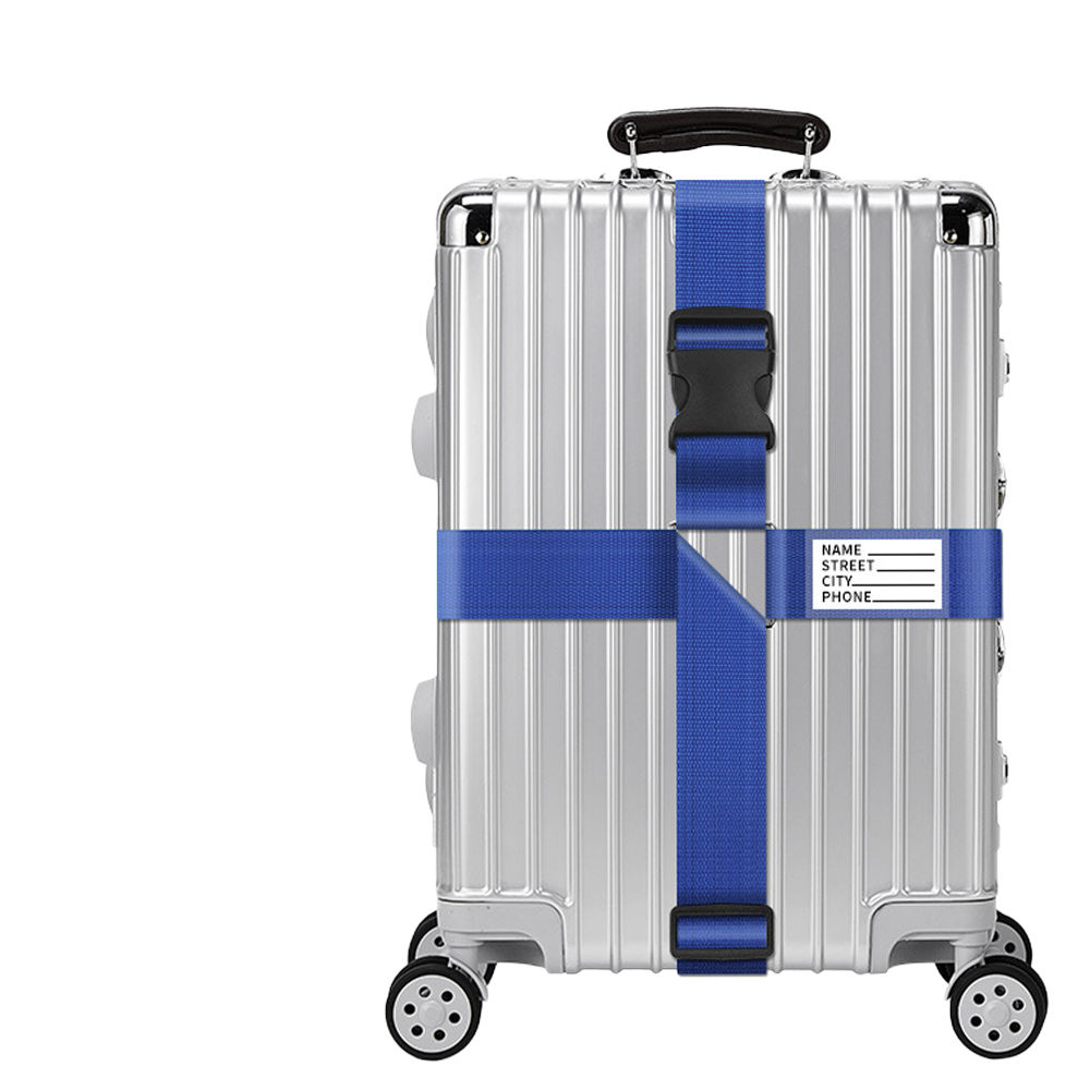 十字型行李箱束帶 海洋藍 (行李箱綁帶 行李箱固定帶 打包帶 扣帶)