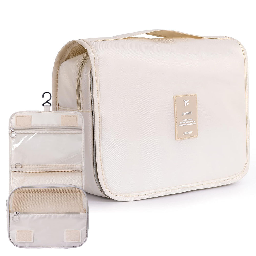 斜紋掛勾防水盥洗包 (收納包 旅行化妝包 旅行用包 化妝包)