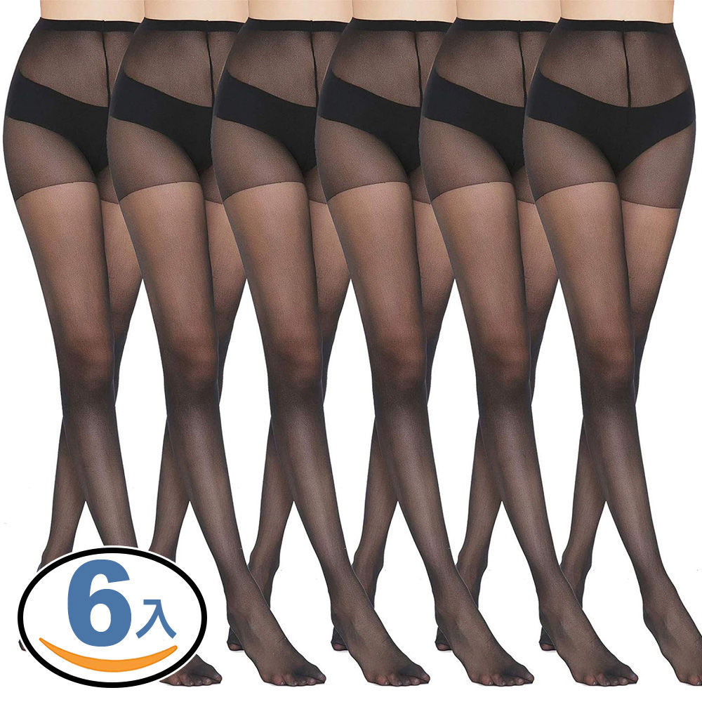 超彈耐勾絲襪 輕薄親膚 黑色-6入組 (褲襪 彈性褲襪 顯瘦褲襪)
