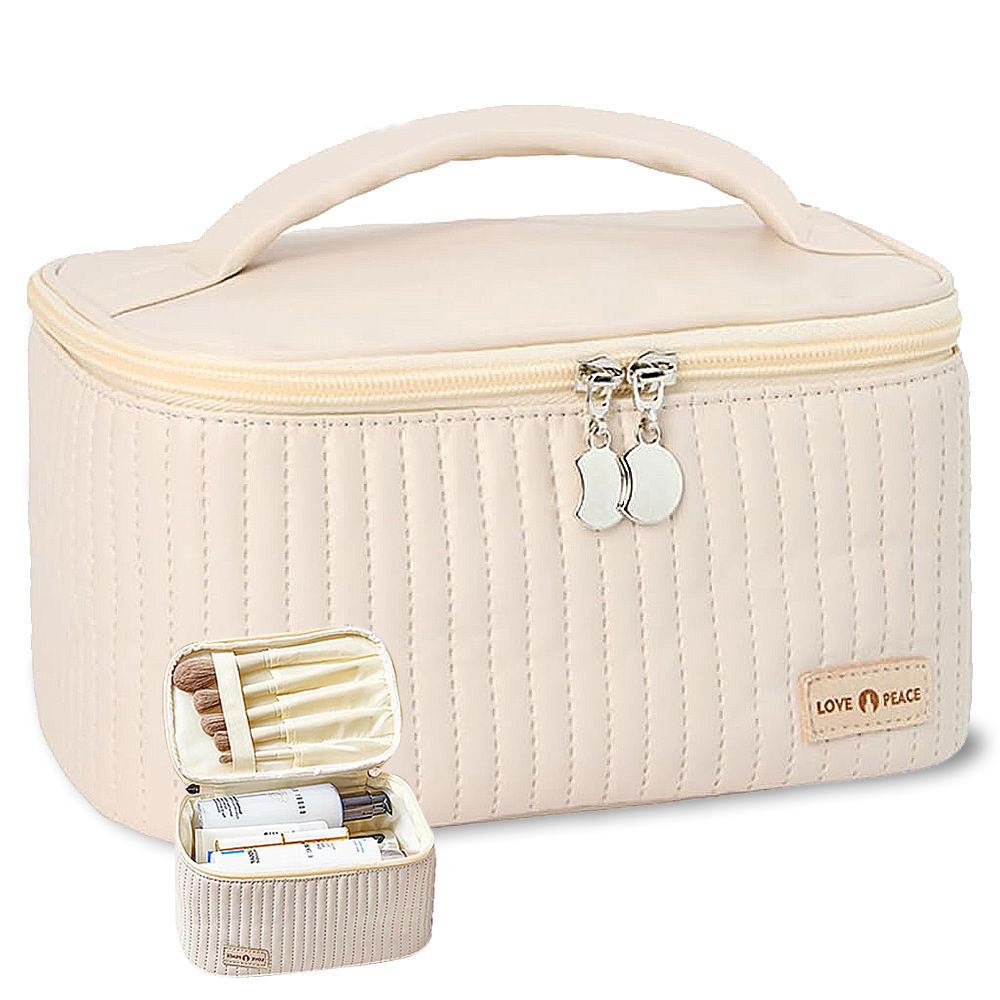 蛋糕款防水皮質盥洗包 (收納包 旅行化妝包 旅行用包 化妝包)