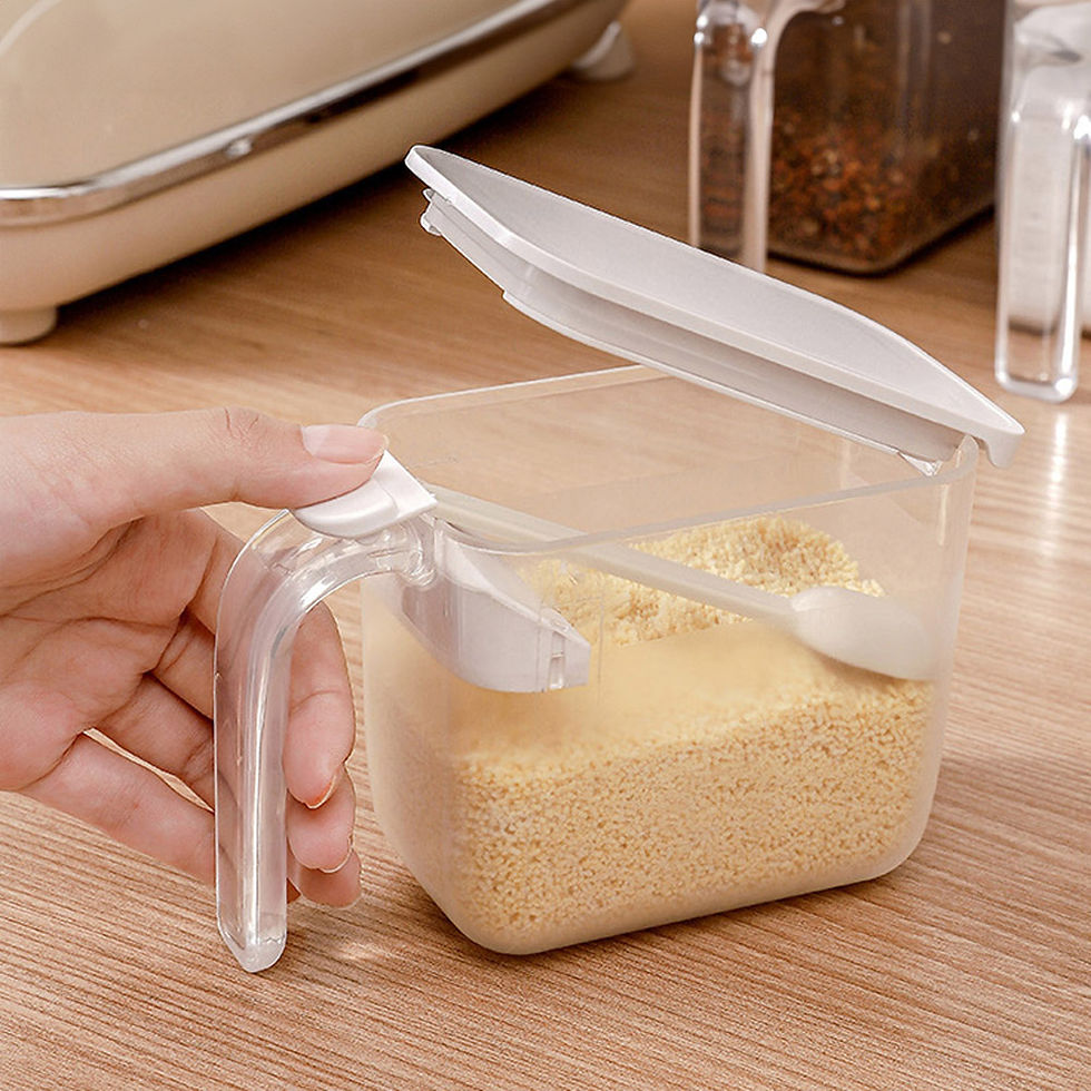 日式彈蓋防潮調味罐 附量匙 (鹽巴罐 糖罐 調料盒 香料分裝罐)