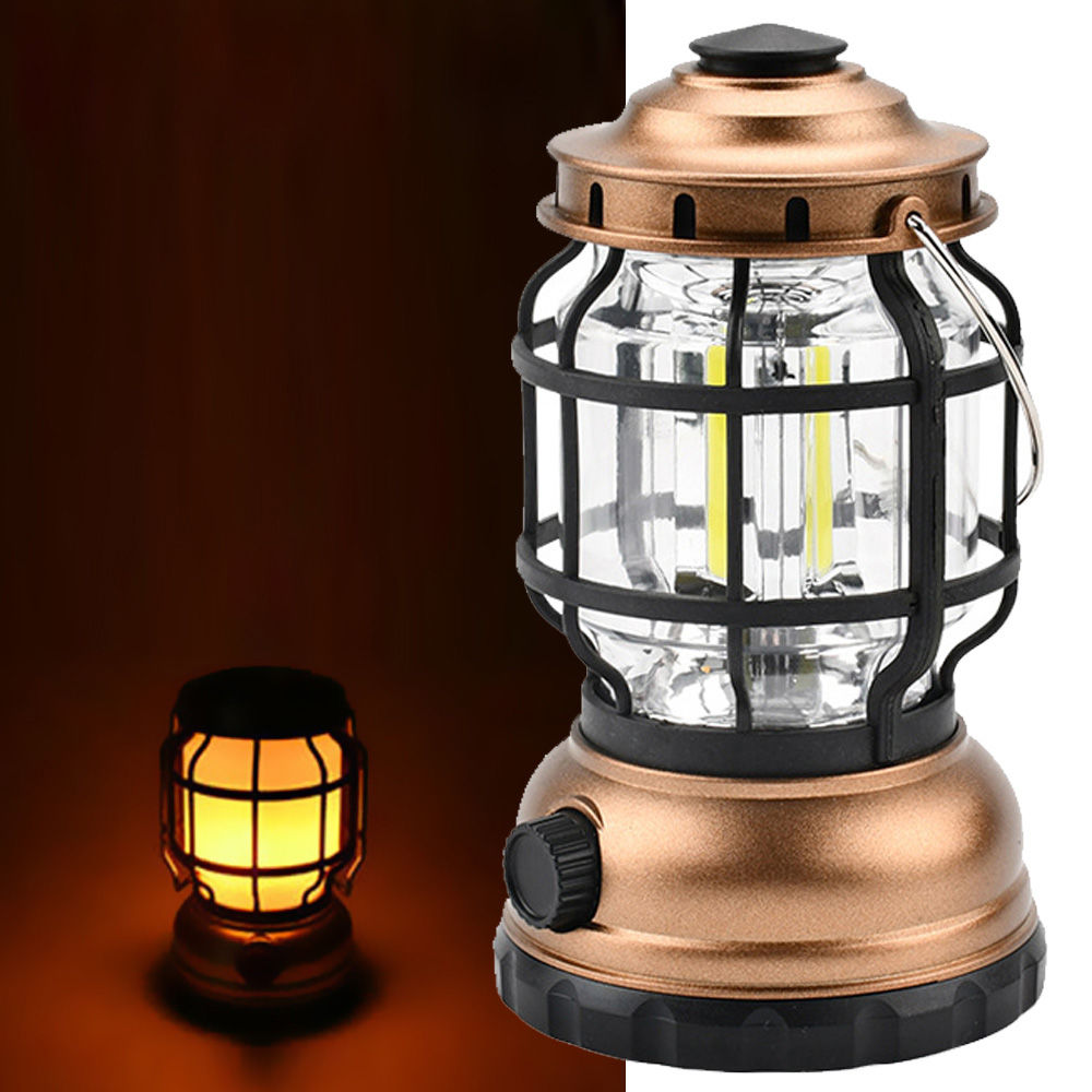 火焰復古LED露營燈(USB充電款) 野營燈 手提燈 小夜燈 戶外燈