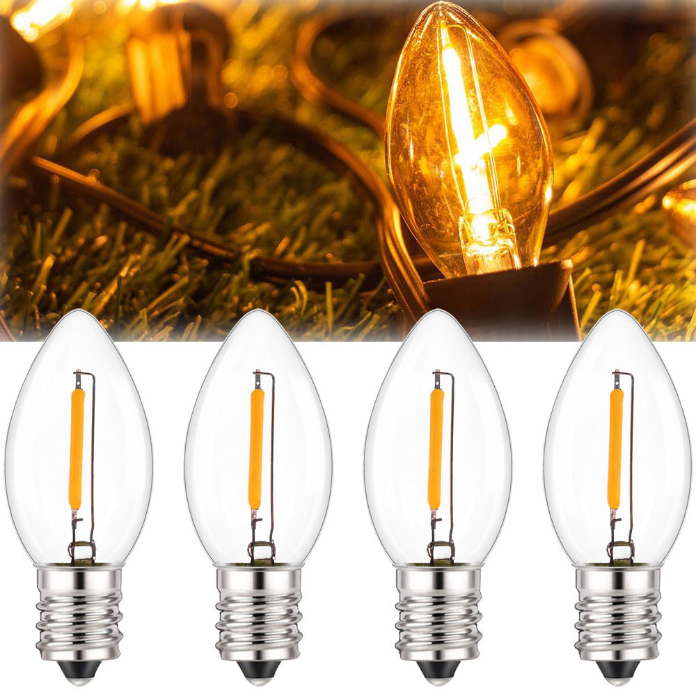 LED愛迪生蠟燭燈泡 黃光 4入 (E12接頭)