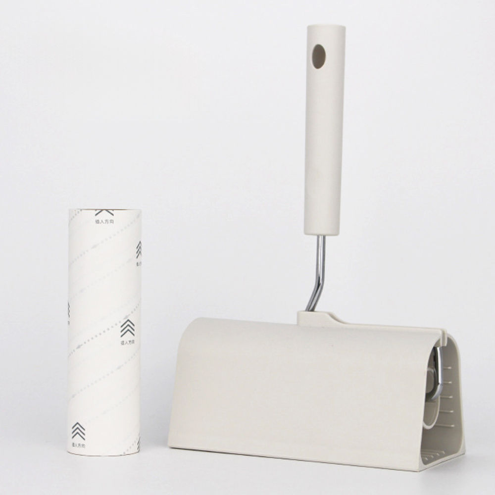 直立收納短柄黏毛除塵滾筒 附黏塵紙60撕 (黏毛刷 滾輪刷 黏毛器)