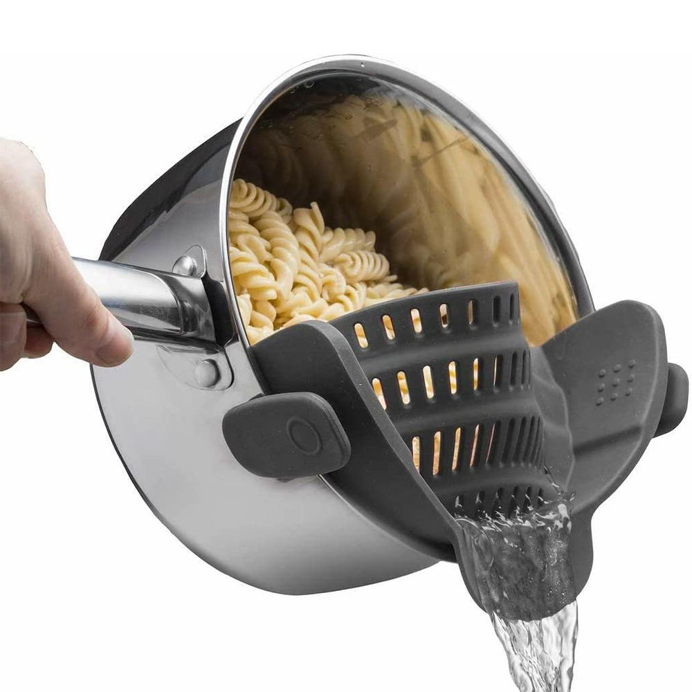 食品級矽膠鍋邊瀝水器 (適用所有鍋型) 瀝水籃 洗米器