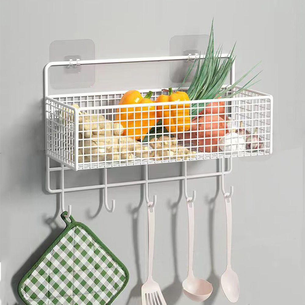 掛籃式免打孔置物架 (浴室收納 浴室置物架 無痕浴室置物架)