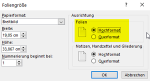 PowerPoint Hochformat einrichten