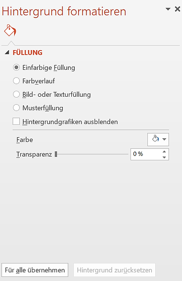 PowerPoint Hintergrund formatieren