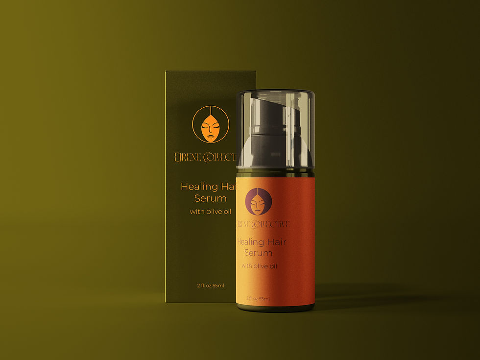 Eirene Collective wellness spa packaging design mockup — luxury product packaging 