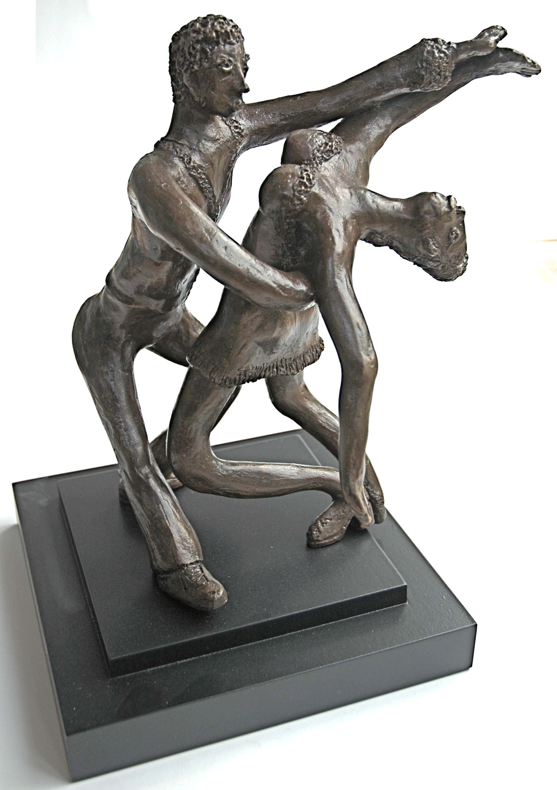 Bronze sculpture of two ballroom dancers