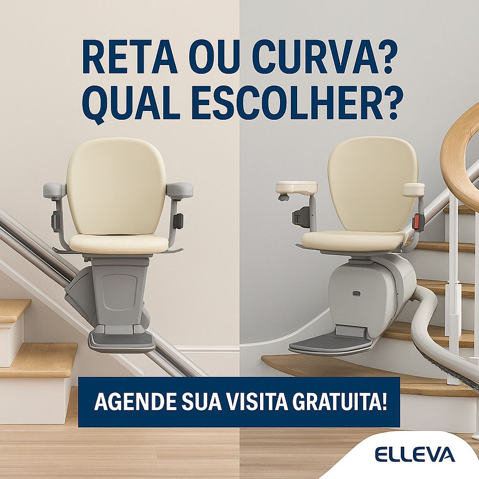Cadeiras elevador para escadas retas e curvas: quando cada modelo é indicado?
