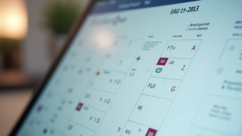 Close-up of a digital calendar showing booked and available slots for property viewings