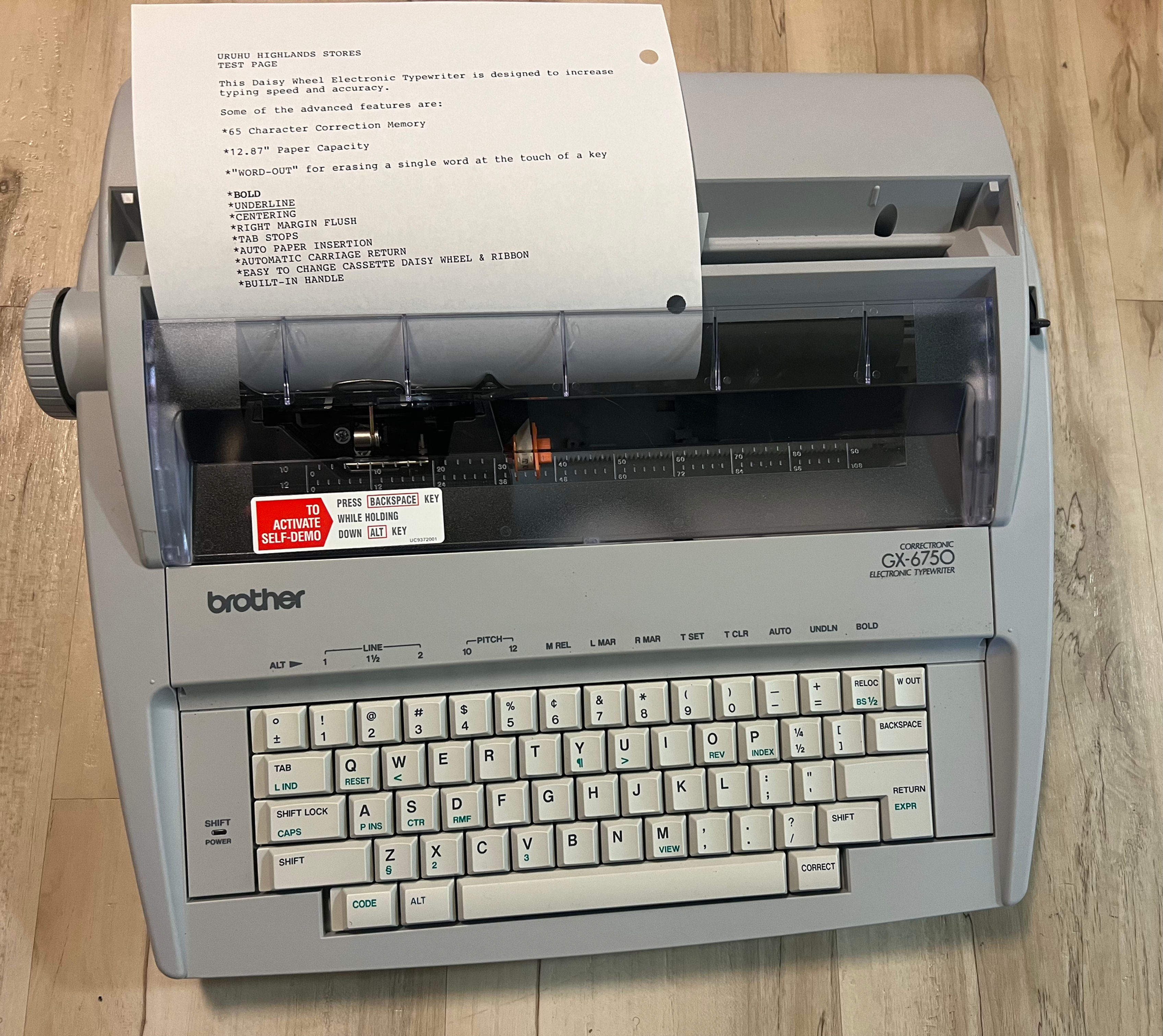 Brother GX-6750 Correctronic Electronic Typewriter Word Processor & Cover