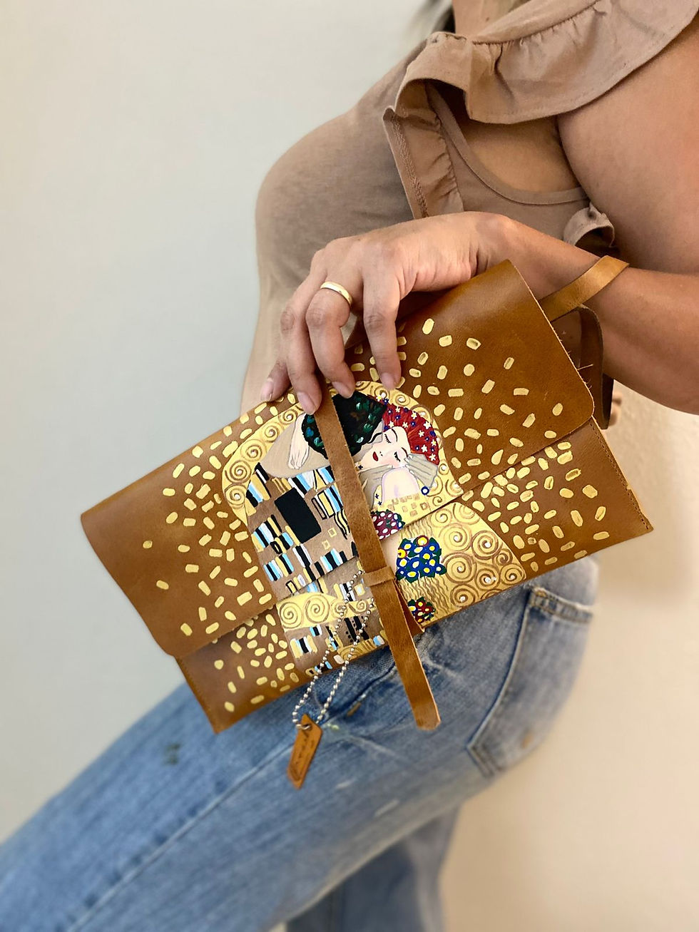 Miniatura: Clutch de mano con El Beso de Gustav Klimt