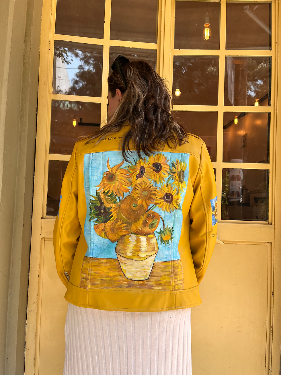 Miniatura: Chamarra Biker con los Girasoles de Van Gogh