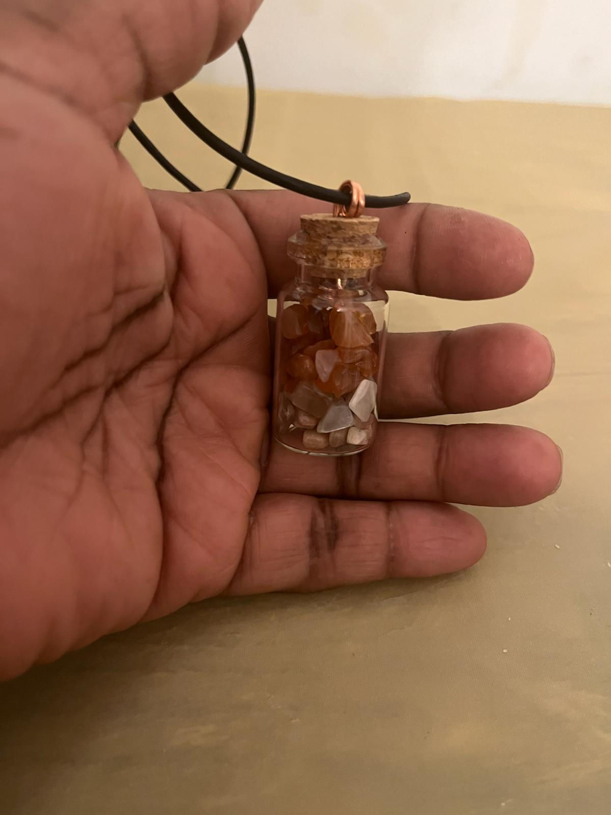 CARNELIAN, PYRITE & MOONSTONE "ABUNDANT" Crystal Intention Necklace 