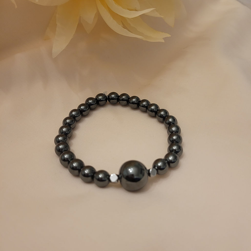 Thumbnail: Hematite ''Bedazzled'' Crystal Beaded Bracelet