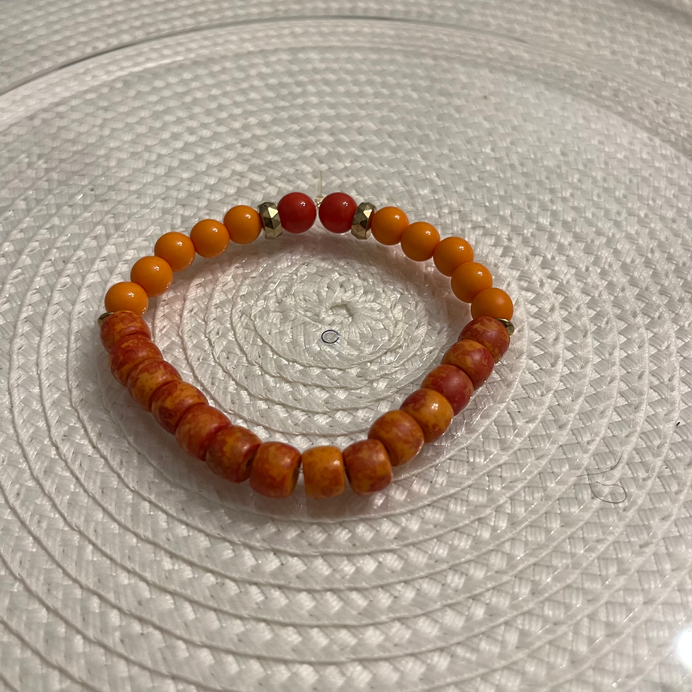 Thumbnail: "SUN KISSED" Crystal Beaded Bracelet Collection w/ Amazon Jasper & Glass Beads