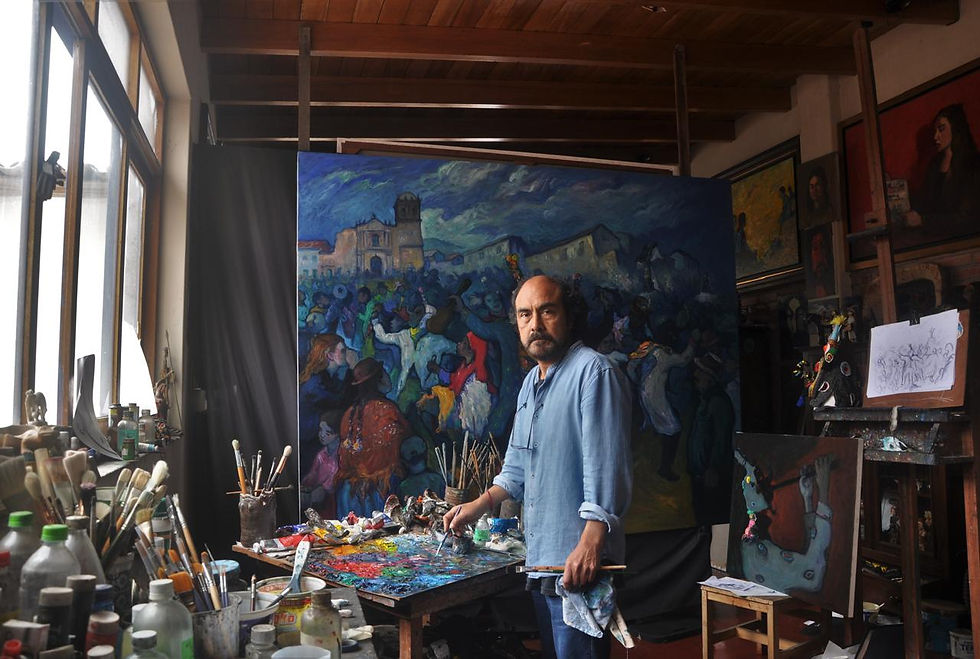 El artista en su atelier de Magdalena.