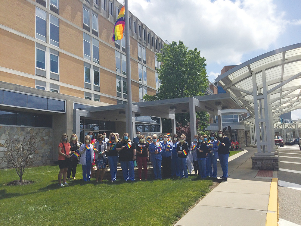 Both UPMC Passavant campuses proudly display the Pride flag as a visible sign of support for the LGBTQIA+ community.
