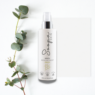 Soopa Skin HOCl Rescue Mist Daily is a fine spray-mist based on HOCl (Hypochlorous Acid), a molecule that preserves the skin's natural micro-biome, soothes, purifies and rejuvenates fragile, irritated and environmentally challenged skin - Elements for a Healthy Skin!
