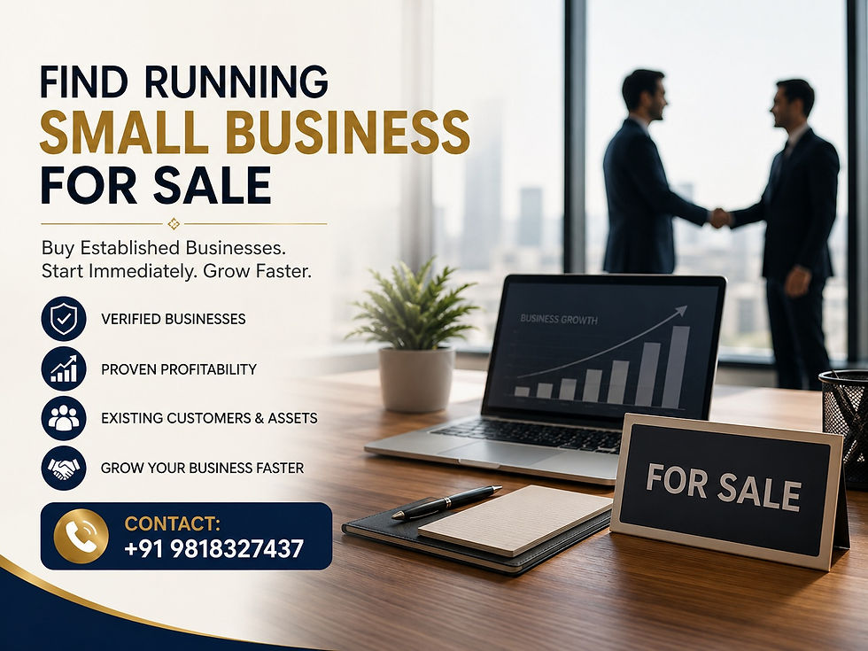 Find Running Small business for Sale - IndiaBizzness b2b Portal