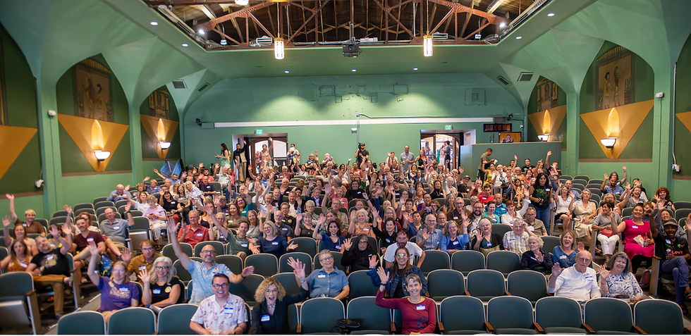 Eye-level view of a community gathering at a local event