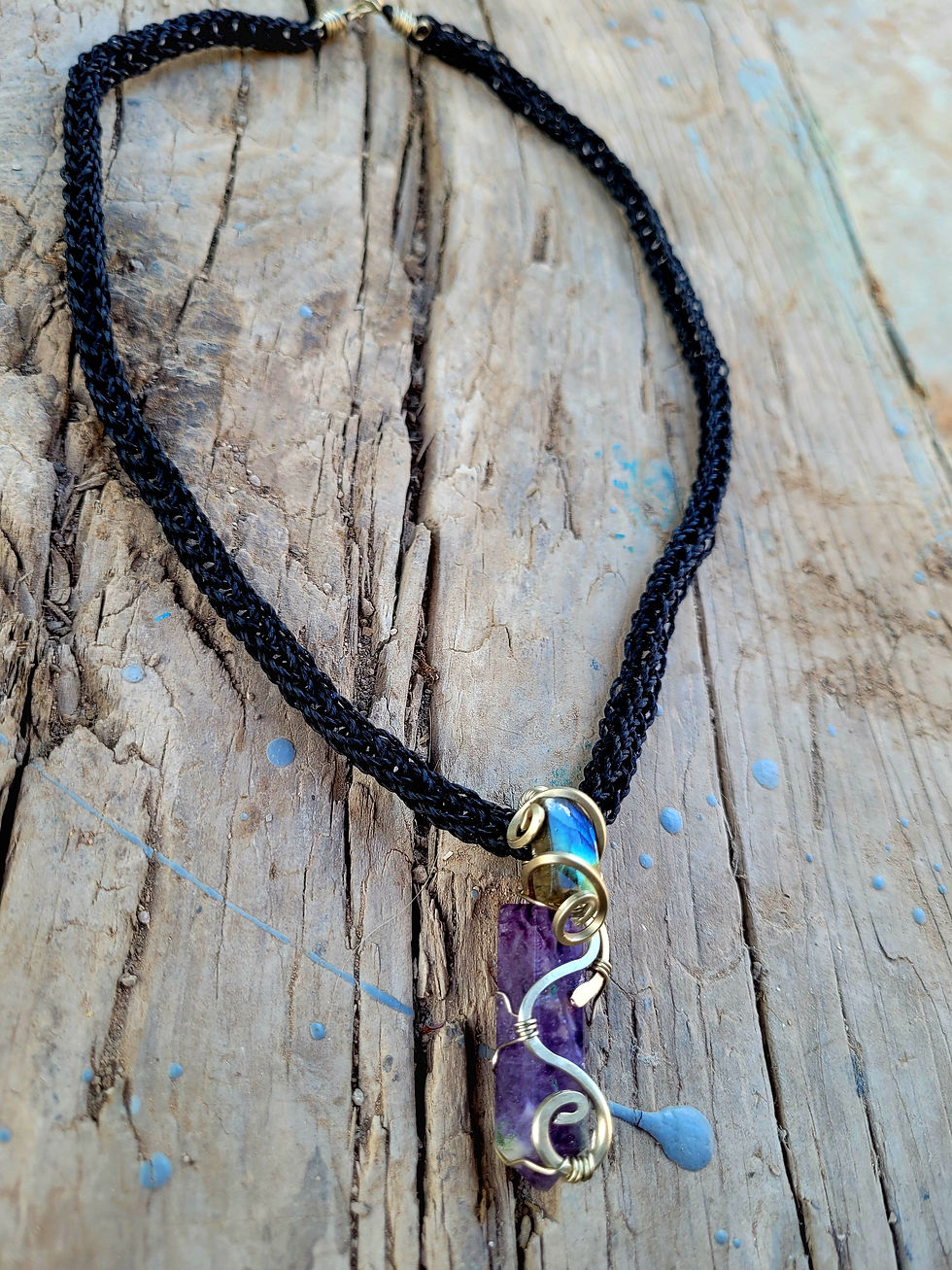 Miniatura: Collar "Éter" - Fusión de Amatista y Labradorita