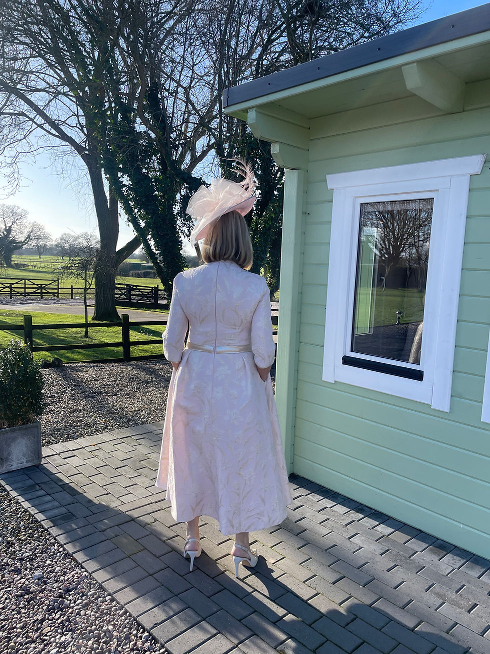Thumbnail: Veromia Blossom Pink & Gold Dress
