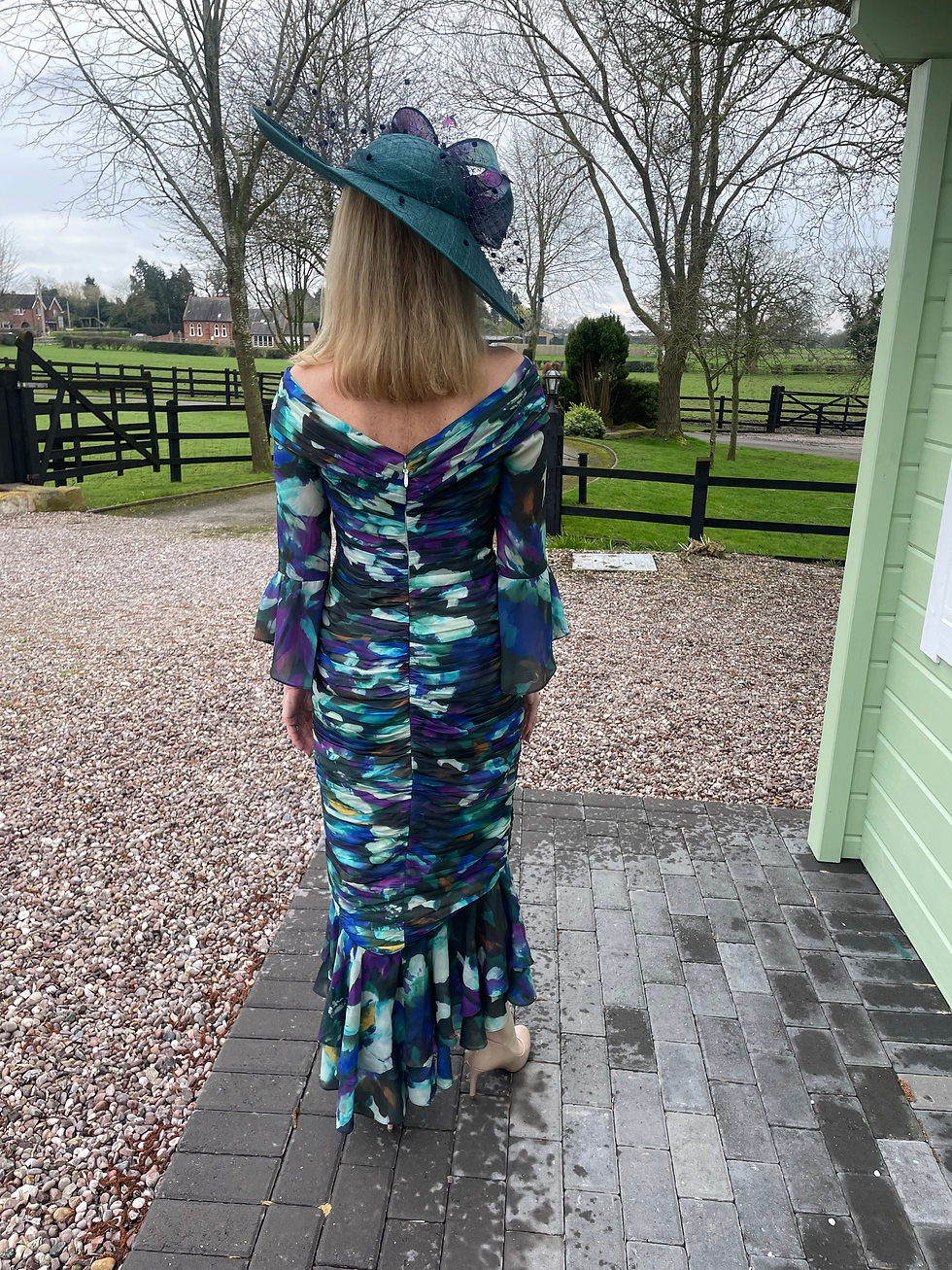 Thumbnail: Irresistible Peacock Mix Ruched Maxi Dress