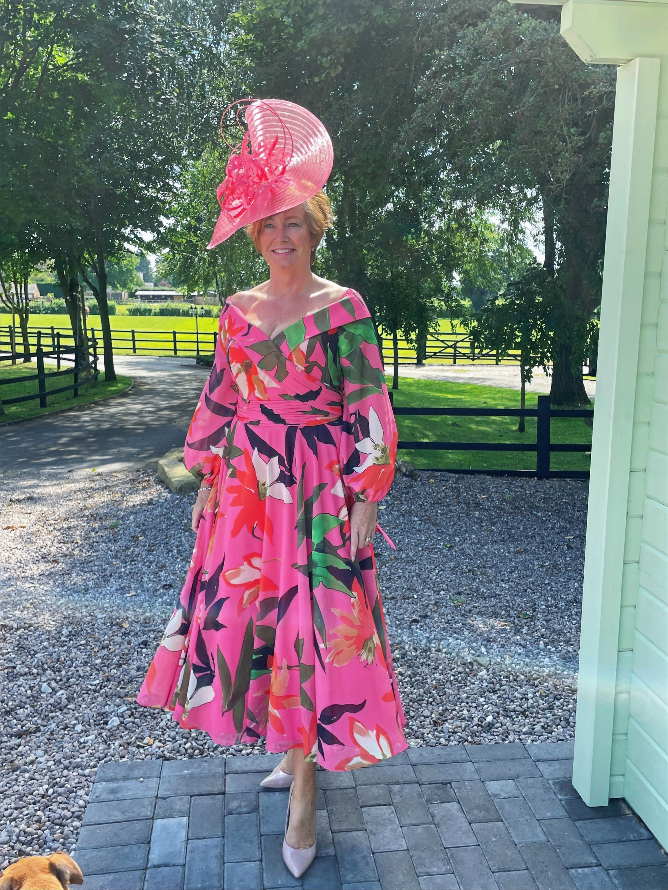 Invitations by Veni Coral/Green/Navy dress