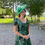 Thumbnail: Veromia Occasions Emerald Green and Gold Dip Hem Dress