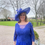 Thumbnail: Veni Infantino Royal Blue Chiffon Dress with Crystal Embellished Bodice & Sleeve