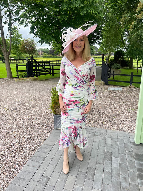 Irresistible Pink Floral Ruched Fitted Dress With 3/4 Length Bell Sleeve | Cheshire Glam Irresistible Pink Floral Ruched Fitted Dress With 3/4 Length Bell Sleeve | Cheshire Glam