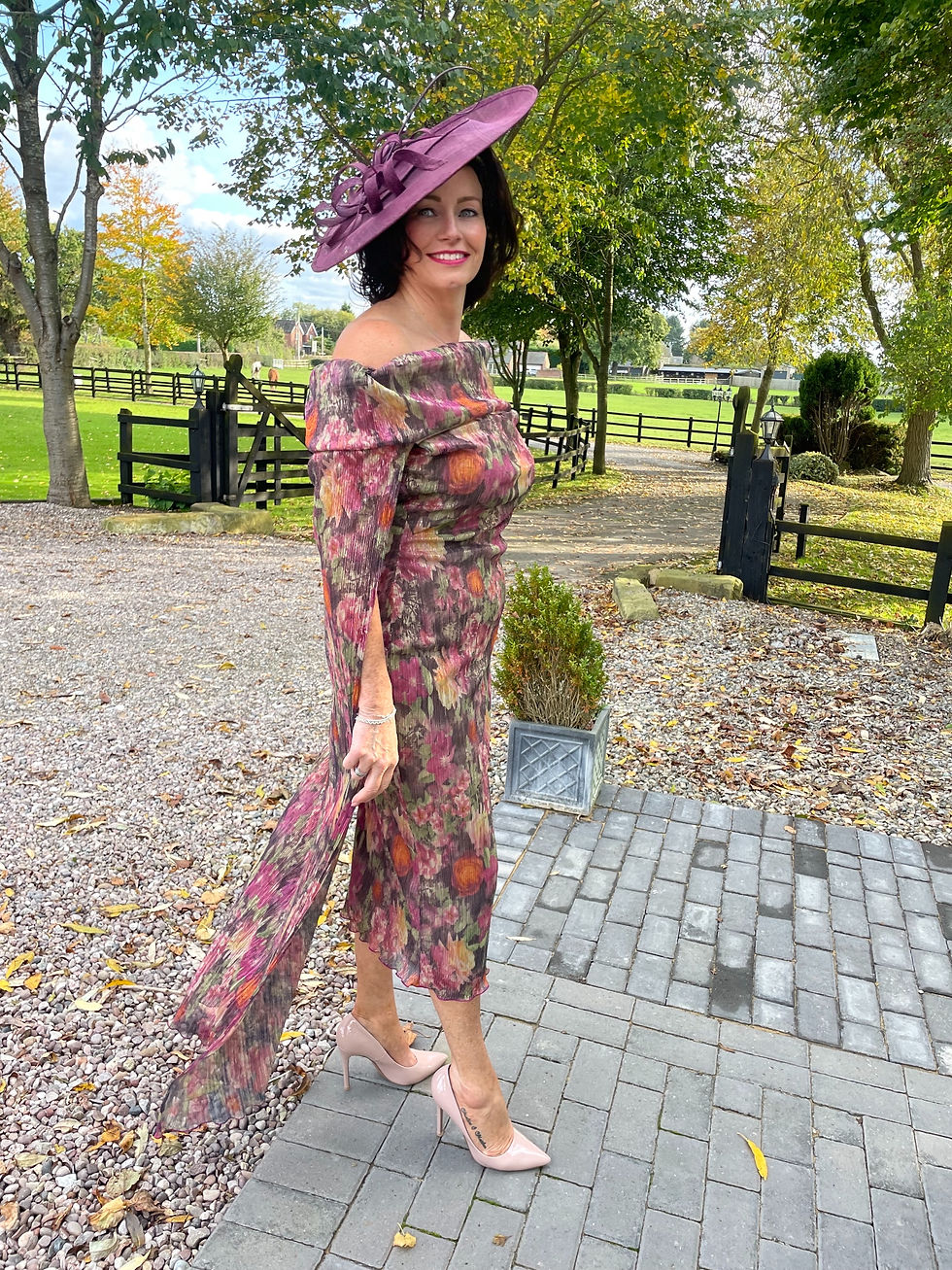 Thumbnail: Kevan Jon Evie Cape Dress - Bloom Plisse