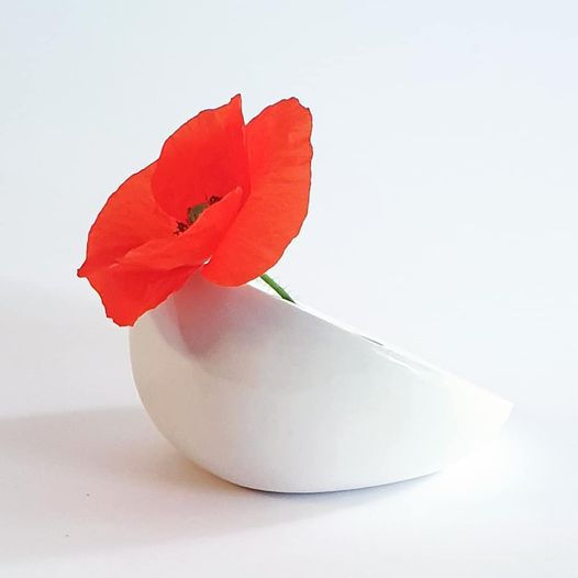 Miniature : Vase Moire blanc