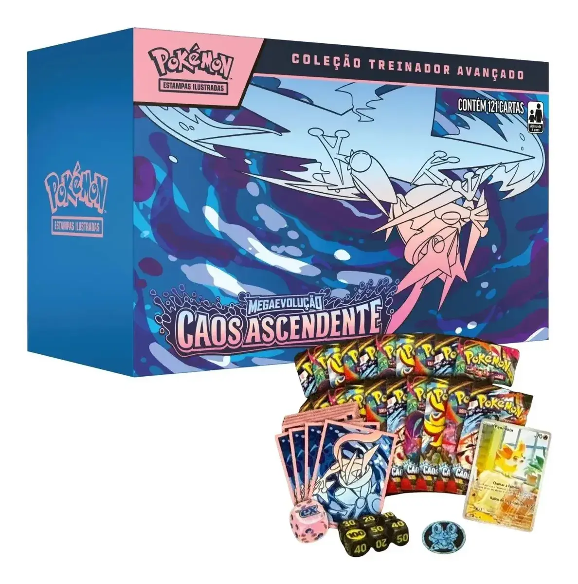 Box Treinador Avançado Caos Ascendente Pokémon Tcg Copag Pokémon Estampas Ilustr