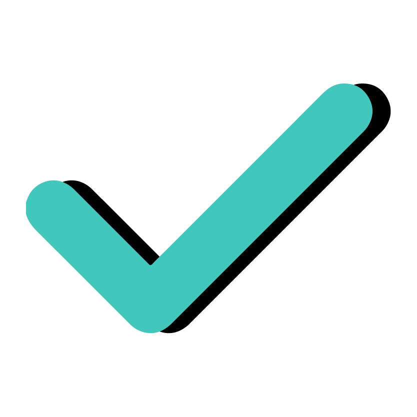 Marca de verificación azul sobre fondo blanco. El símbolo tiene un ligero sombreado negro, resaltando su forma y color vibrante.