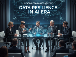 CTOs and CISOs discussing data resilience strategies in the AI era, focusing on cybersecurity, governance, and technology risk management.