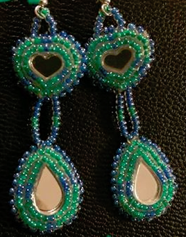 Blue & Green Mirror Dangles (Medium)