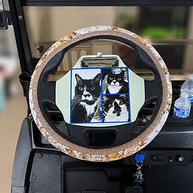 Personalized pet photo golf cart steering wheel clipboard