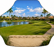 Custom pet photo golf cart steering wheel clipboard with a golf course background