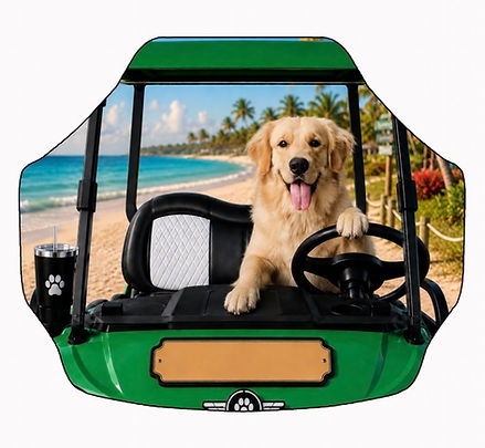 Personalized beach Co-Pilot golf cart steering wheel clipboard