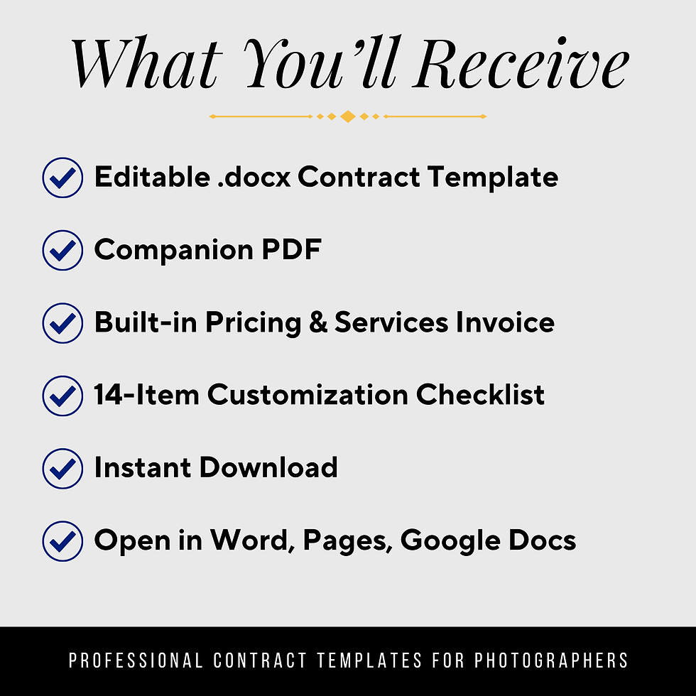 Thumbnail: Wedding Photography Contract Template