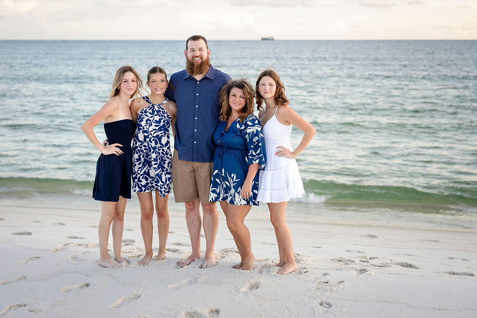 What to wear for family beach photos family photography tips and beach picture session tips Austen Hunter Photography family posing against beach backdrop