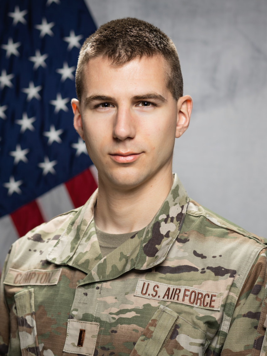Air Force Airman in OCP camouflage uniform, operational military portrait, Eglin AFB Florida