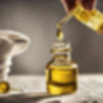 Clear bottle with oil and a dropper